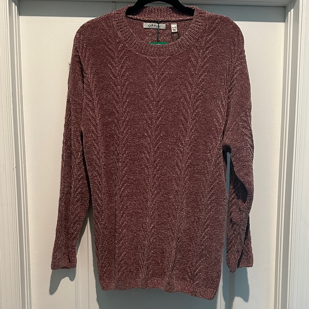 Orvis Women's Mauve Crew Neck Sweater